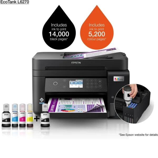 عکس پرینتر چندکاره جوهرافشان اپسون مدل EcoTank L6270